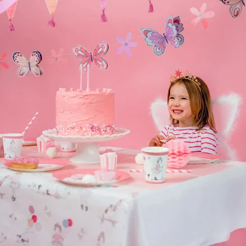 Miniatura 5 de Bonita guirnalda de mariposas rosadas, decoraciones de cumpleaños para niñas y niños, suministros de fiesta, decoración de habitación infantil, baby
