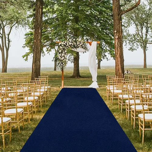 Miniatura 5 de MODFUNS Alfombra de pasillo azul marino para boda, 5 x 15 pies, tela de terciopelo, para pasillo, playa, pasillo, pasillo, playa, pasarela, alfombra
