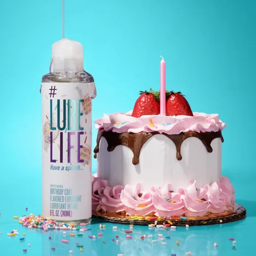 Miniatura 7 de Lube Life - Lubricante personal a base de agua, sabor a pastel de cumpleaños, para hombres, mujeres y parejas, sin azúcar añadido, 8 onzas líquidas