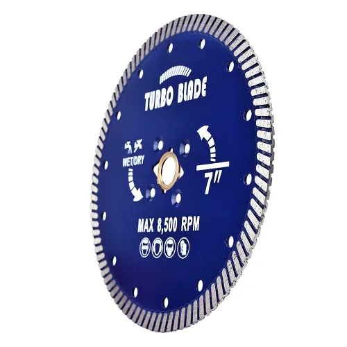 Miniatura 2 de OSCEH Hoja de diamante turbo de 7" Hoja de diamante para granito y mármol Hoja de sierra de porcelana para corte húmedo/seco
