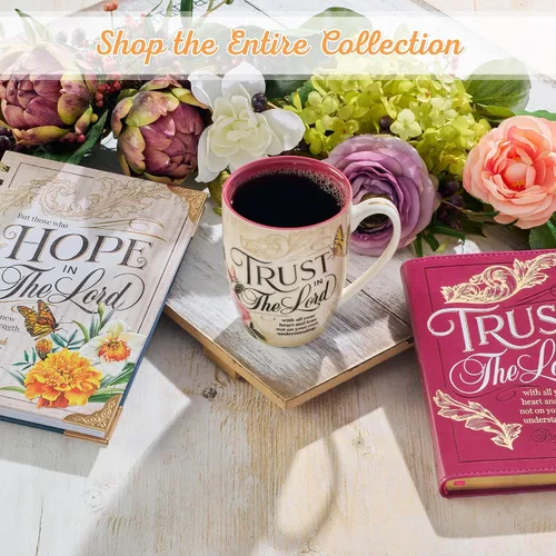 Miniatura 6 de Christian Art Gifts Taza de café de cerámica con diseño de rosas rosadas y mariposas amarillas – Taza de 12 oz. sin plomo, taza inspiradora