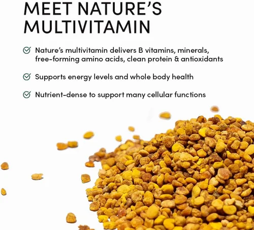 Miniatura 4 de Beekeeper's Naturals - Gránulos de polen de abeja 100% crudos, enzimas naturales preservadas, fuente de vitamina B, minerales, aminoácidos