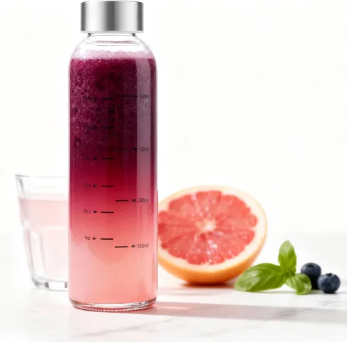 Miniatura 8 de Botellas de vidrio para jugo con tapas, botellas de agua de vidrio reutilizables de 25 onzas con tapas de acero inoxidable, paquete de 6, sin BPA, a