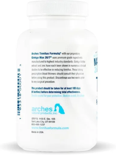 Miniatura 3 de Arches Kit de inicio de tinnitus - Ahora con Ginkgo Max 26/7 - Tratamiento natural de tinnitus para aliviar el zumbido de las orejas - 4 botellas