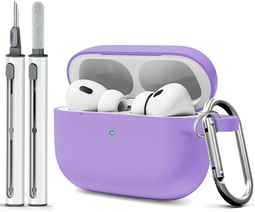 Miniatura 10 de Funda para AirPods Pro con kit de limpieza, funda de silicona suave para Apple AirPod Pro de 1ª/2ª generación, accesorios de funda AirPods Pro/Pro 2