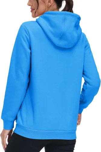 Miniatura 64 de MAGCOMSEN Sudaderas con capucha para mujer, con forro de sherpa, de vellón, para invierno, cálido, pesado, de algodón, con bolsillo