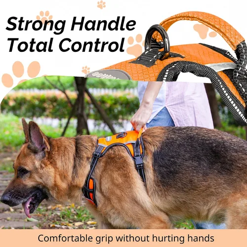 Miniatura 5 de Arnés antitirones para perro pequeño con 2 hebillas de liberación rápida y mango de fácil control, chaleco suave reflectante sin estrangulamiento