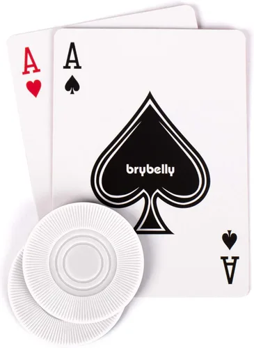 Miniatura 3 de Brybelly Juego de 100 fichas de póquer entrelazadas – Fichas de plástico ligeras de 0.1 onzas para Texas Hold Em Poker, juegos de cartas, noche