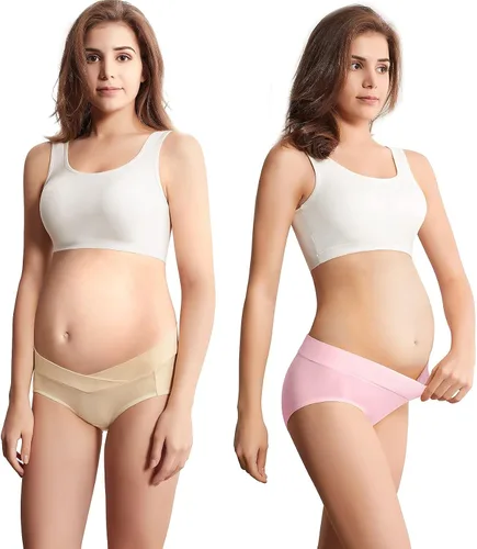 Miniatura 5 de Mama Cotton Under The Bump - Ropa interior de maternidad para embarazo, posparto, paquete múltiple