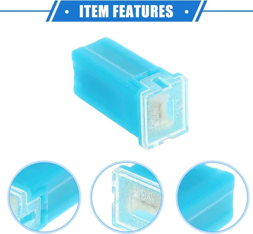 Miniatura 4 de 6 fusibles estándar en forma de caja de 20 amperios, universales para camionetas, automóviles, SUV, plástico duradero, metal, color azul