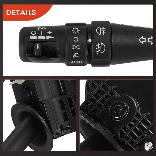 Miniatura 8 de A-Premium Interruptor de señal de giro, limpiaparabrisas, atenuador de faros (automático), palanca de interruptor multifunción de control de crucero