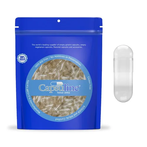 Capsuline - Cápsulas de gelatina vacías transparentes tamaño 00 - 1000 unidades - Fabricado en América del Norte y del Sur - Certificado Kosher y