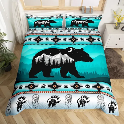 Miniatura 17 de Juego de funda de edredón con diseño de caballos, atrapasueños para niños, adolescentes, hombres, funda de edredón con estampado de caballos