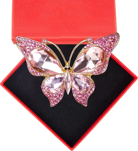 Miniatura 6 de WaaHome Adornos de Navidad de mariposa rosa 2025 – Hermoso adorno de recuerdo de mariposa monarca de metal para decoración de árbol de Navidad
