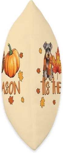 Miniatura 2 de Cute Dog Thanksgiving Fall Gifts for Her Tis The Season - Cojín miniatura de Schnauzer para otoño, Acción de Gracias, 16 x 16 pulgadas, multicolor