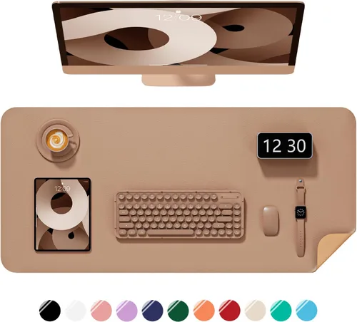 Miniatura 17 de Alfombrilla de escritorio, 60 x 35 cm, de piel sintética, antideslizante, alfombrilla grande para mouse para escritorio, impermeable, almohadilla