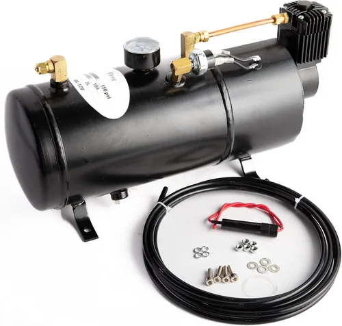 Miniatura 3 de Compresor de aire de 150 PSI + kit de tanque de aire de un galón. Tipo universal, para bocinas de aire de tren que requieren un sistema de aire a