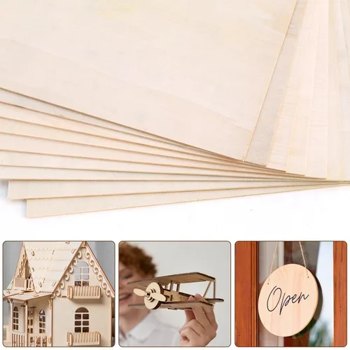 Miniatura 6 de Paquete de 24 hojas de tilo de 1/8, 0.118 in de tilo para corte láser, hojas de madera sin terminar de 12 x 12 pulgadas para grabado, manualidades