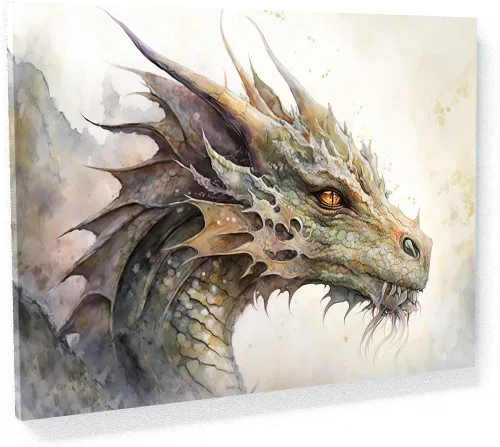 Miniatura 29 de Sense Canvas Dragon Creative 9 - Lienzo decorativo para pared, diseño de dragón para pared, póster grande para el hogar, 40 x 30 pulgadas, 0.75