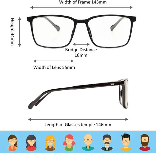 Miniatura 5 de Gafas de bloqueo de luz azul para TV, teléfono, computadora, pantalla de juegos, hombres y mujeres, marco TR90, antifatiga ocular UV, paquete de 2