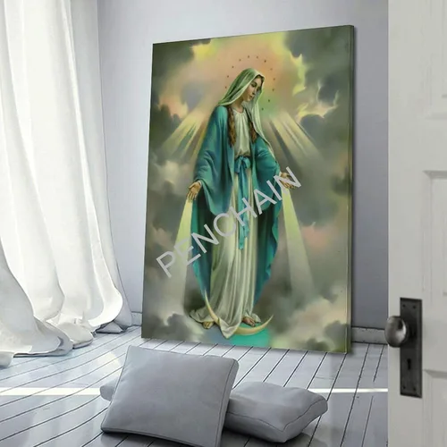 Miniatura 3 de Póster vintage de la Virgen María, pintura al óleo, arte religioso, pósteres estéticos e impresiones sobre lienzo, póster de arte de pared