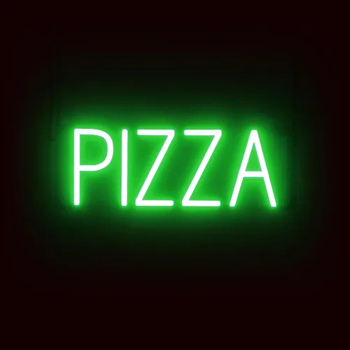 Miniatura 37 de SpellBrite Cartel PIZZA Letrero relacionado con pizza con aspecto de neón, fuente de luz LED azul 17.6 x 6.3 pulgadas