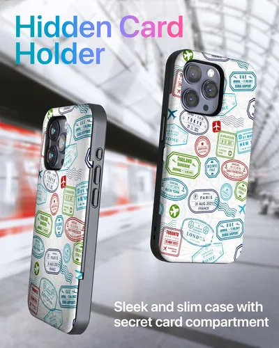 Miniatura 28 de TORU CX Slim - Funda tipo cartera para iPhone 15, funda protectora a prueba de golpes resistente con tarjetero oculto y ranura para tarjetas, espejo