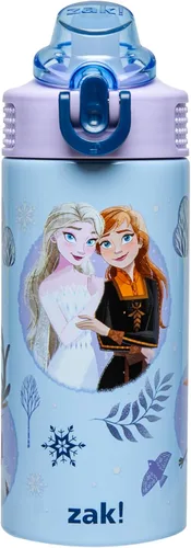 Miniatura 26 de Zak Designs Sage Kids - Botella de agua para la escuela, viajes o en casa, botella de agua de acero inoxidable de 14 onzas con pajilla, asa y tapa