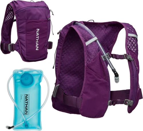 Miniatura 17 de Nathan QuickStart - Chaleco de hidratación con vejiga o frascos, bolsillos de almacenamiento, tela transpirable que absorbe la humedad, correas
