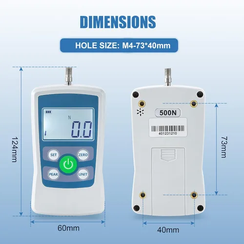 Miniatura 8 de BAOSHISHAN Medidor de fuerza digital 100N Push Pull Gauge 100N/22LB/22.0 lbs/360Oz Gatillo Pull Gauge con 4 unidades de almacenamiento portátil