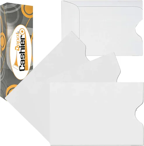 Miniatura 2 de Cashier Depot - Portatarjetas para llaves, protectores de tarjetas de crédito, fundas de papel blanco, 2-3/8 x 3-1/2 pulgadas, Blanco, Compacto