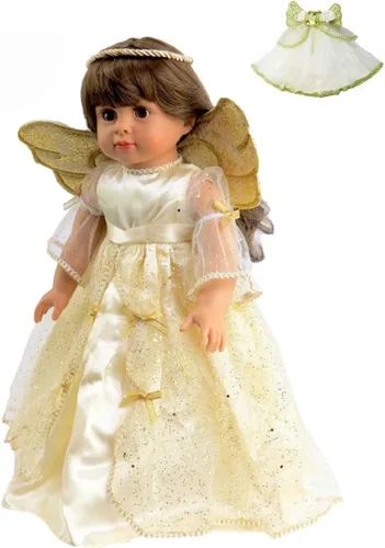 American Fashion World Traje de ángel de Navidad para muñecas de 18 pulgadas | Calidad premium y diseño moderno | Ropa de muñecas para marcas