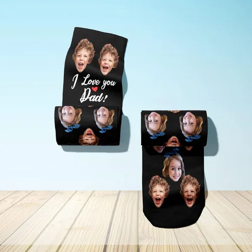 Miniatura 4 de Calcetines de encargo de la cara con la carga de la imagen, calcetines personalizados con foto personalizada unisex divertido calcetín