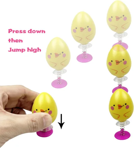 Miniatura 3 de 24 piezas de juguetes saltarines de Pascua para niños, niños y niñas pequeños, rellenos de cesta de Pascua, rellenos de huevos, regalos, recuerdos