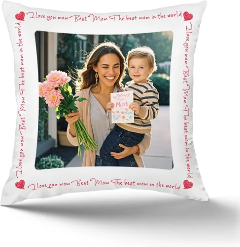 Miniatura 8 de Almohadas personalizadas para el Día de la Madre, almohadas personalizadas con foto o texto, almohadas decorativas suaves y esponjosas, para mamá