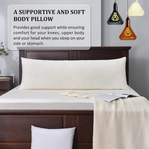 Miniatura 6 de Basic Beyond Almohadas de espuma viscoelástica - Almohadas largas para adultos, 20 x 54, duermen de lado y espalda