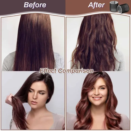 Miniatura 5 de Juego de rodillos grandes para el cabello, 24 piezas con 12 rodillos jumbo y 12 clips para volumen de cabello largo y grueso (negro)
