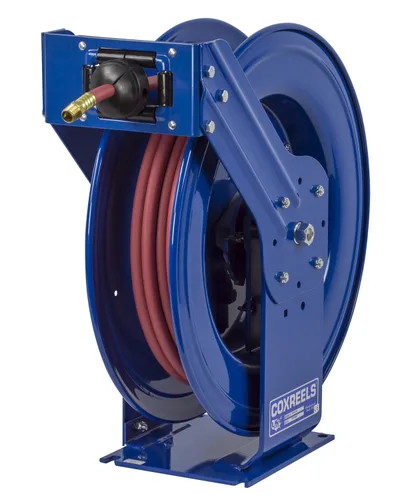 Miniatura 9 de Coxreels TSHL-N-650 Carrete de manguera con resorte de trabajo pesado Supreme Duty para aire/agua/aceite: 1" I.D., capacidad de manguera de 50