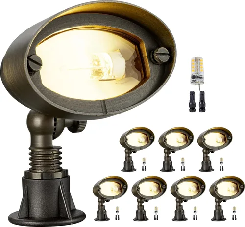 Miniatura 14 de Gardenreet Luz de Inundación de Bajo Voltaje para Exteriores - Luz LED de Lavado de Pared de Latón Sólido 12V, Paisajística de Cableado Fijo