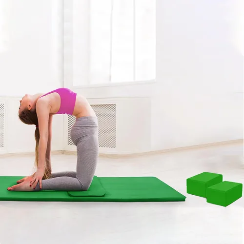 Miniatura 4 de BalanceFrom Esterilla de yoga multiusos de 1 pulgada extra gruesa de alta densidad antidesgarro con correa de transporte, bloques de yoga opcionales
