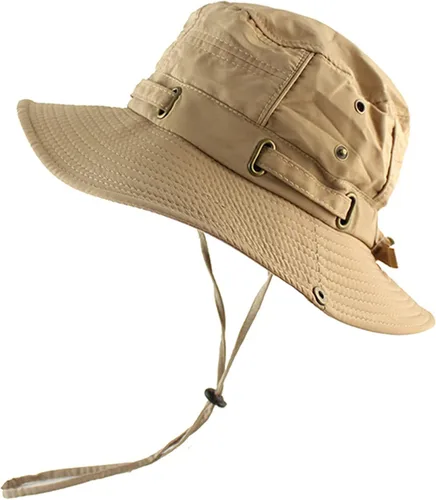 Miniatura 8 de Sombrero táctico de verano para hombre, a prueba de sol, militar, plano, sombrero de pescado, sombrero de pescado, sombrero ligero