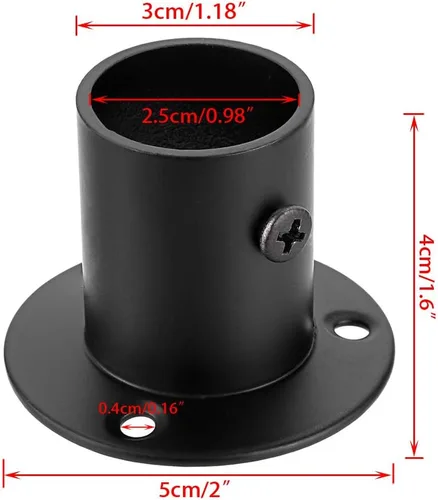 Miniatura 2 de OwnMy Paquete de 4 soportes de barra de acero inoxidable, soporte de tubo de montaje en pared con tornillos para armario, armario, barra de cortina