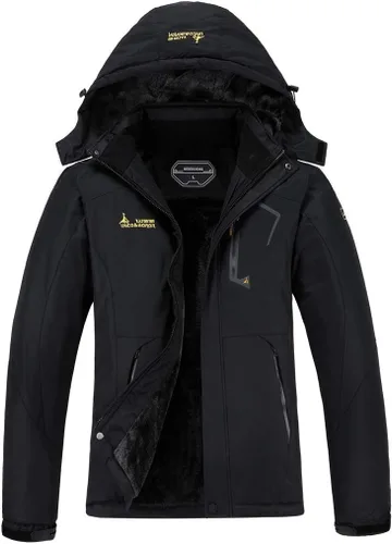 MOERDENG - Chaqueta de esquí para mujer, resistente al agua, abrigo de invierno para nieve, cortavientos de montaña, con capucha