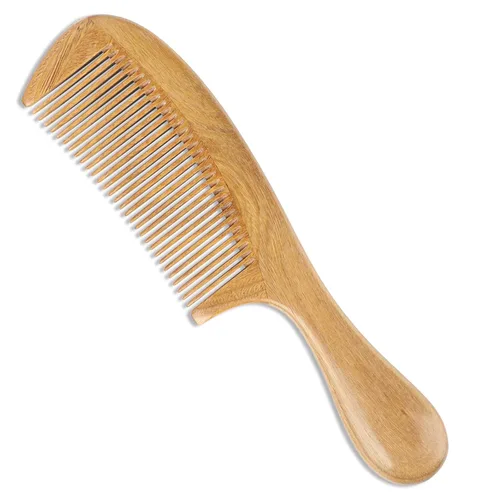 Miniatura 8 de Onedor - Juego de peines de madera de sándalo hechos a mano - Peines de madera con aroma antiestático, dientes anchos y finos para desenredar