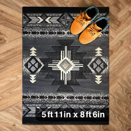 Miniatura 71 de YHSF South West - alfombra estilo nativo americano del suroeste C318 - fácil de limpiar, gruesa, suave, duradera, alfombra inspirada en tribus