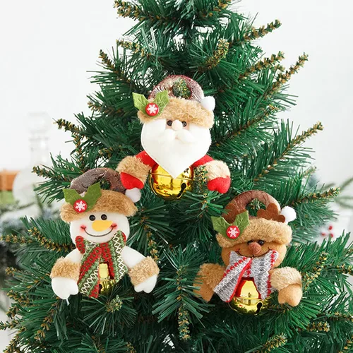 Campanas de decoración de Navidad para colgar en el árbol de Navidad, lazos de pino y bayas, 18 unidades, 2.0 in de diámetro (paquete de 9)