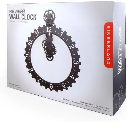 Miniatura 2 de Kikkerland Reloj grande para pared de rueda giratoria