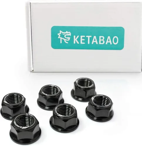 KETABAO Tuercas de piñón de rueda trasera negras compatibles con YZF R1 98-13 R6 03-15 XJ6 S Diversion FZ1 Fazer MT-09 13-18 16 17