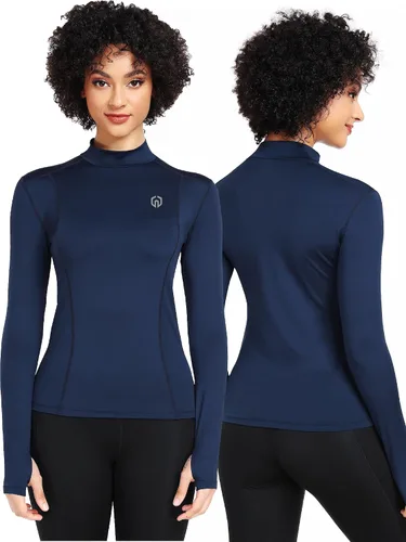 Miniatura 14 de NELEUS - Camisa deportiva de compresión atlética, de manga larga, para mujer, dry fit, paquete de 3