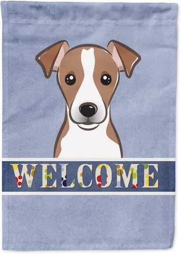 Caroline's Treasures BB1446GF - Bandera de bienvenida para jardín de Jack Russell Terrier, bandera de buzón azul, bandera decorativa para patio,